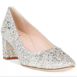 Kate Spade New York Dolores Block-Heel Sequin Glitter Pumps